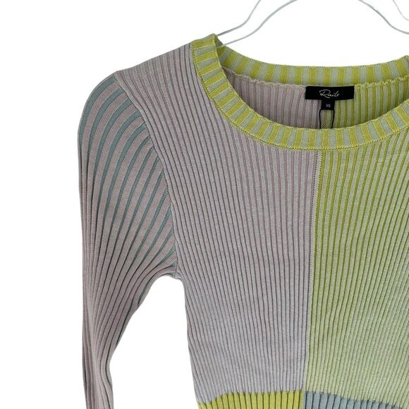 Rails Sweater Womens XS Pink Colorblock Pia Cashmere Blend Stretch Knit NEW - Picture 5 of 16